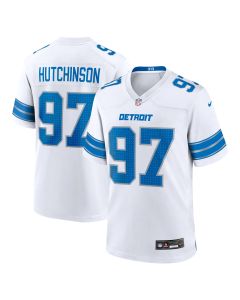 Men’s Detroit Lions Aidan Hutchinson White Game Jersey
