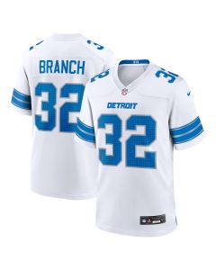 Men’s Detroit Lions Brian Branch White White Game Jersey
