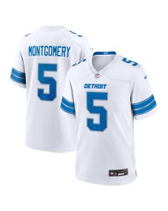 Men’s Detroit Lions David Montgomery White Game Jersey