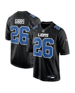 Men’s Detroit Lions Jahmyr Gibbs Carbon Black Fashion Jersey