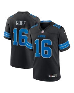 Men’s Detroit Lions Jared Goff Black 2nd Alternate Game Jersey