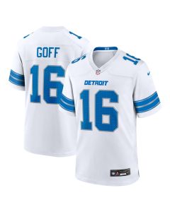 Men’s Detroit Lions Jared Goff White Game Jersey