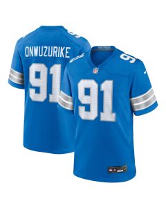 Men’s Detroit Lions Levi Onwuzurike Blue Team Game Jersey