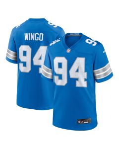 Men’s Detroit Lions Mekhi Wingo Blue Team Game Jersey