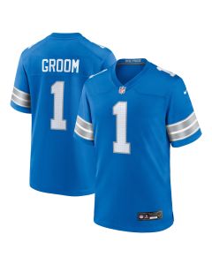 Men’s Detroit Lions Number 1 Groom Blue Game Jersey