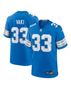 Men’s Detroit Lions Sione Vaki Blue Team Game Jersey