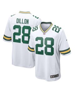 Men’s Green Bay Packers AJ Dillon White Game Player Jersey