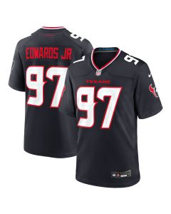 Men’s Houston Texans Mario Edwards Jr. Navy Team Game Jersey
