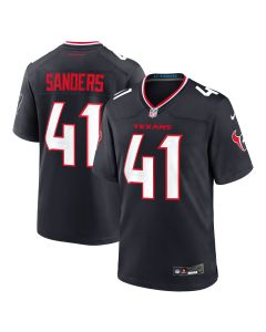 Men’s Houston Texans Myjai Sanders Navy Team Game Jersey