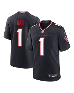 Men’s Houston Texans Navy #1 Dad Game Jersey