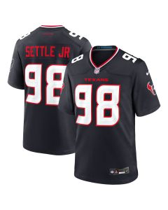 Men’s Houston Texans Tim Settle Jr. Navy Team Game Jersey