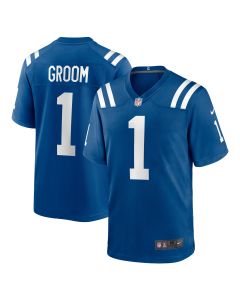 Men’s Indianapolis Colts Number 1 Groom Royal Game Jersey