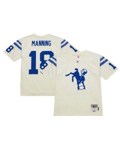Men’s Indianapolis Colts Peyton Manning Mitchell & Ness Cream Chainstitch Legacy Jersey