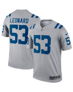 Men’s Indianapolis Colts Shaquille Leonard Gray Inverted Legend Player Performance Top
