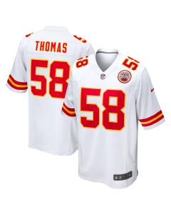 Men’s Kansas City Chiefs Derrick Thomas White Retired Player Game Jersey