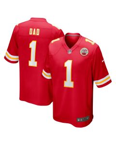 Men’s Kansas City Chiefs Number 1 Dad Red Game Jersey