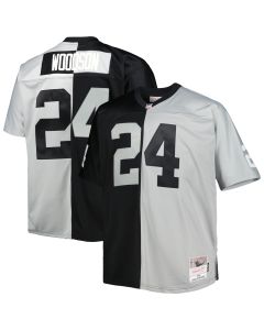 Men’s Las Vegas Raiders Charles Woodson Mitchell & Ness Black/Silver Big & Tall Split Legacy Retired Player Jersey