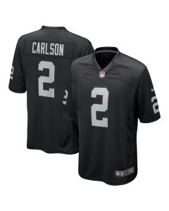 Men’s Las Vegas Raiders Daniel Carlson Black Team Game Jersey