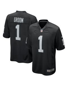 Men’s Las Vegas Raiders Number 1 Groom Black Game Jersey