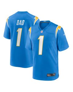 Men’s Los Angeles Chargers Number 1 Dad Powder Blue Game Jersey
