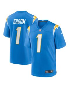 Men’s Los Angeles Chargers Number 1 Groom Powder Blue Game Jersey