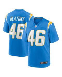 Men’s Los Angeles Chargers Praise Olatoke Powder Blue Team Game Jersey