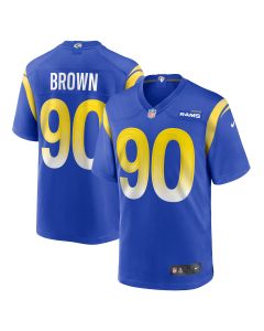Men’s Los Angeles Rams Earnest Brown IV Royal Team Game Jersey