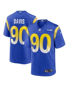Men’s Los Angeles Rams Tyler Davis Royal Team Game Jersey