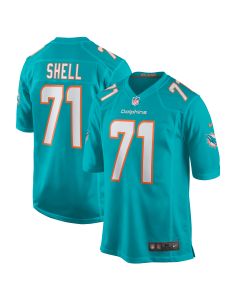 Men’s Miami Dolphins Brandon Shell Aqua Home Game Player Jersey