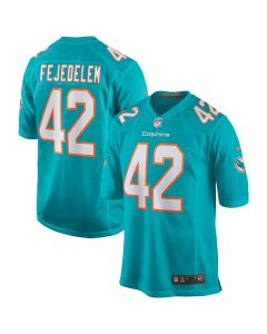 Men’s Miami Dolphins Clayton Fejedelem Aqua Game Jersey