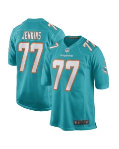 Men’s Miami Dolphins John Jenkins Aqua Game Player Jersey