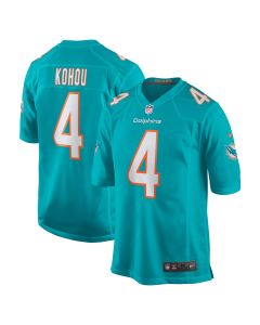 Men’s Miami Dolphins Kader Kohou Aqua Game Player Jersey