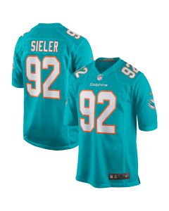 Men’s Miami Dolphins Zach Sieler Aqua Game Jersey