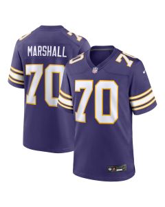 Men’s Minnesota Vikings Jim Marshall Purple Classic Retired Player Jersey