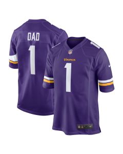 Men’s Minnesota Vikings Number 1 Dad Purple Game Jersey