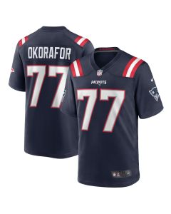 Men’s New England Patriots Chukwuma Okorafor Navy Game Jersey