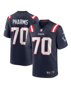 Men’s New England Patriots Jeremiah Pharms Jr. Navy Team Game Jersey