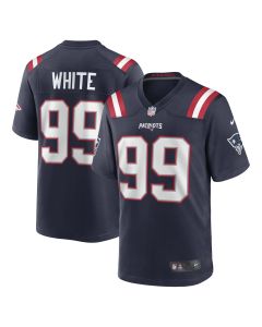 Men’s New England Patriots Keion White Navy Game Jersey