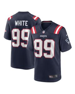 Men’s New England Patriots Keion White Navy Team Game Jersey