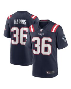 Men’s New England Patriots Kevin Harris Navy Game Player Jersey