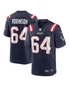Men’s New England Patriots Layden Robinson Navy Game Jersey