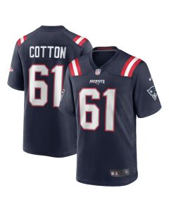 Men’s New England Patriots Lester Cotton Sr. Navy Team Game Jersey
