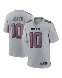 Men’s New England Patriots Mac Jones Gray Atmosphere Fashion Game Jersey
