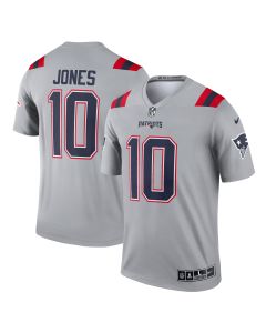 Men’s New England Patriots Mac Jones Gray Inverted Legend Player Performance Top
