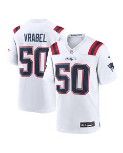 Men’s New England Patriots Mike Vrabel White Retired Player Game Jersey