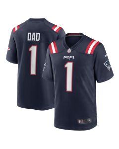 Men’s New England Patriots Number 1 Dad Navy Game Jersey