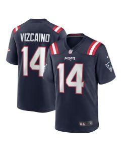 Men’s New England Patriots Tristan Vizcaino Navy Home Game Player Jersey