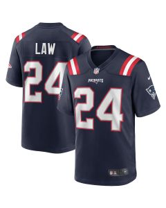Men’s New England Patriots Ty Law Navy Game Retired Player Jersey