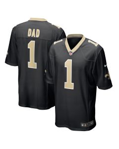 Men’s New Orleans Saints Number 1 Dad Black Game Jersey