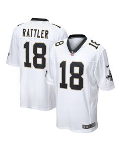 Men’s New Orleans Saints Spencer Rattler White Game Player Jersey